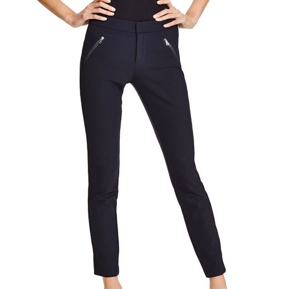 Rebecca Taylor Ava Navy Blue Straight Slim Fit Crop Pants Sz 2